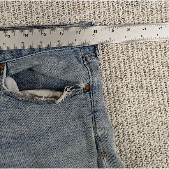 Levi's 501 Button Fly Jeans Men's 36x27 (Tag 36x30)Distressed Light Straight Leg - Picture 8 of 16